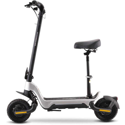 MotoTec Fury 48v 1000w Lithium Electric Scooter Silver Top Speed: 31 mph Range Per Charge: 10-25 miles