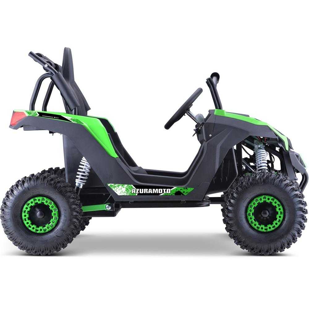 MotoTec Raider UTV for kids 48v 1200w Full Suspension Green Renovomotors