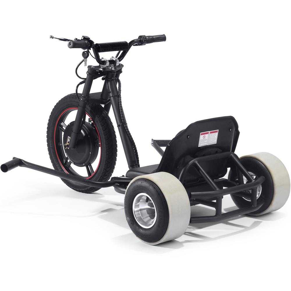 MotoTec Drifter 48v/17.5ah 800w Electric Trike 22 MPH 20 Miles Range Capacity:240Lbs Foldable/Off Road Use Only