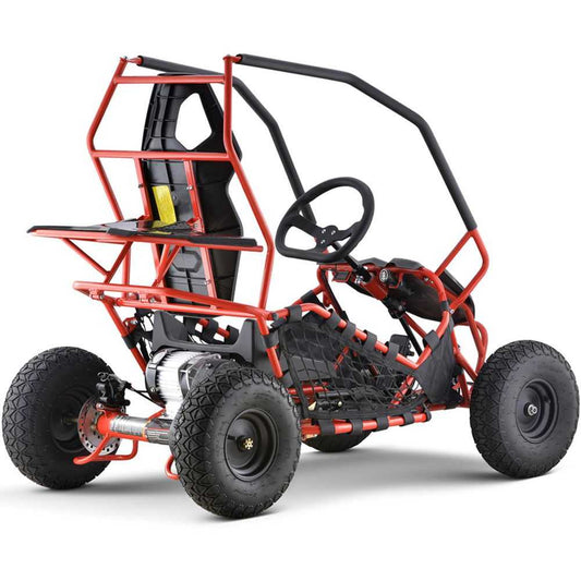 MotoTec Maverick Electric Go Kart 36v 1000w Three 12v/12ah Lead Acid Red 20mph range 12 miles