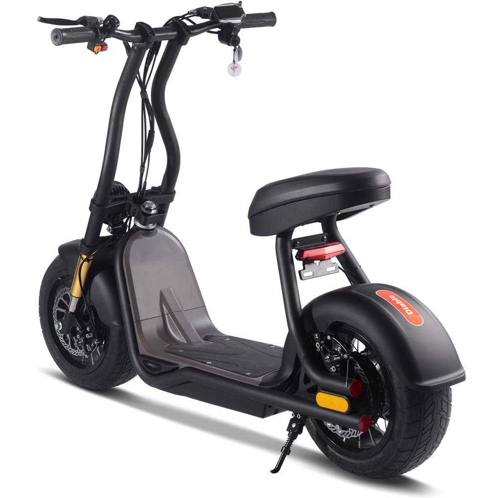 MotoTec Diablo 48v 1000w Lithium Electric fat tire scooter 25mph Steel Rider Weight: 265 lbs Renovomotors