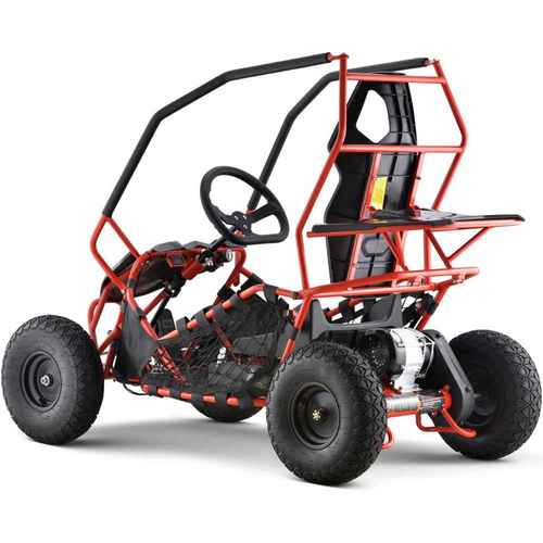MotoTec Maverick Electric Go Kart 36v 1000w Three 12v/12ah Lead Acid Red 20mph range 12 miles