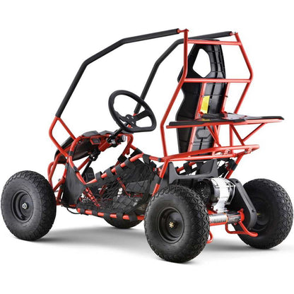 MotoTec Maverick Electric Go Kart 36v 1000w Three 12v/12ah Lead Acid Red 20mph range 12 miles