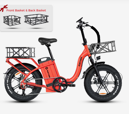 Rattan LF Ultra 48V 40.5Ah 120 Miles 2-Seater Long-Range Campling & RV Companion Folding Ebike