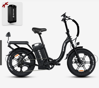 Rattan LF Ultra 48V 40.5Ah 120 Miles 2-Seater Long-Range Campling & RV Companion Folding Ebike