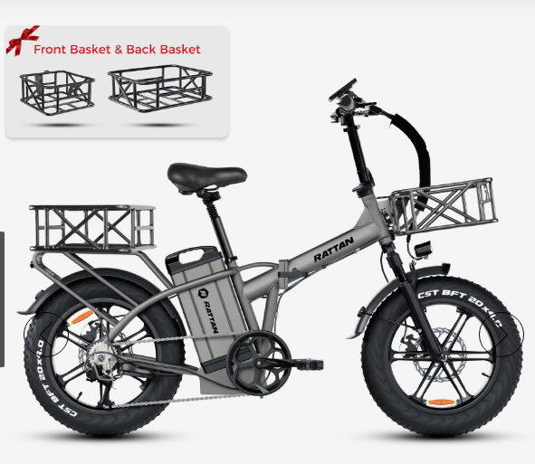 Rattan LM Ultra 48V 40.5Ah 120 Miles 2-Seater Long-Range Campling & RV Companion Folding Ebike