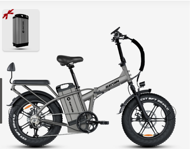 Rattan LM Ultra 48V 40.5Ah 120 Miles 2-Seater Long-Range Campling & RV Companion Folding Ebike