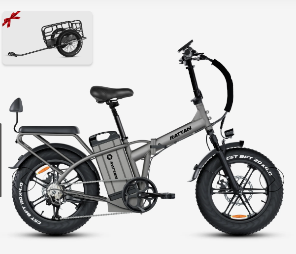 Rattan LM Ultra 48V 40.5Ah 120 Miles 2-Seater Long-Range Campling & RV Companion Folding Ebike