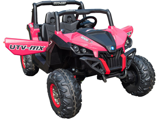 MotoTec Mini Moto UTV 4x4 12V Pink Ride-On Car pink