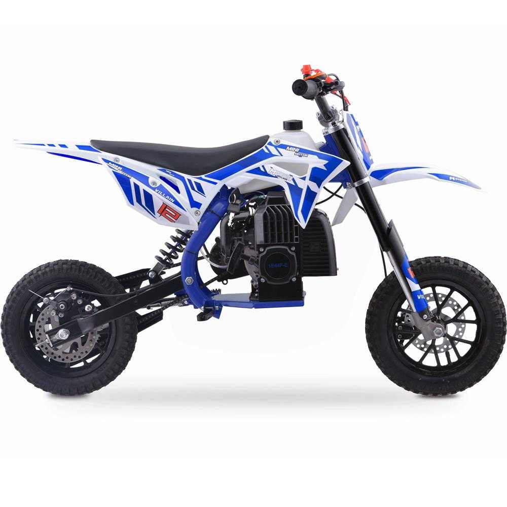 Mototec Villain 52cc 2-Stroke Kids Gas Dirt Bike,Tires:12.5x2.75,Max Rider Weight: 165 lbs,Top Speed: 20 mph,