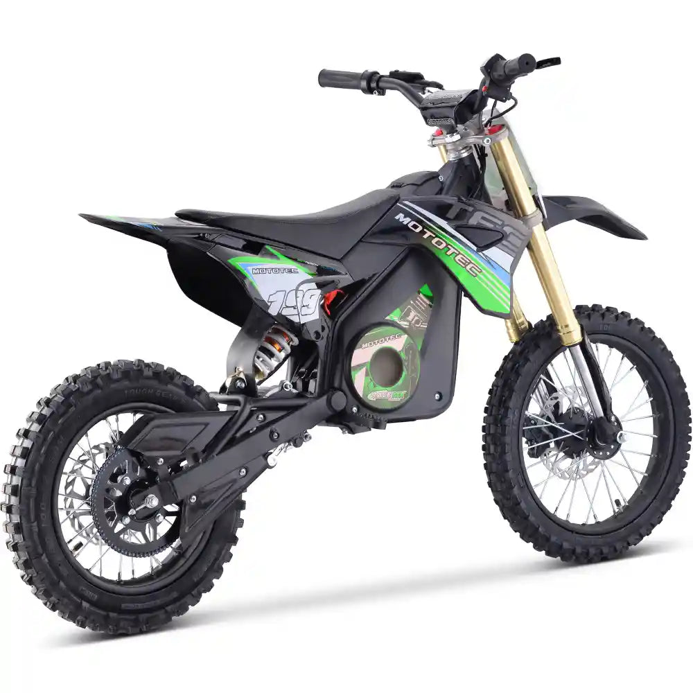 Mototec 48v Pro Electric Dirt Bike 1800w Lithium SteelAge-13+|Capacity:150 lbs|Speed-18 MPH|Rang-11 miles