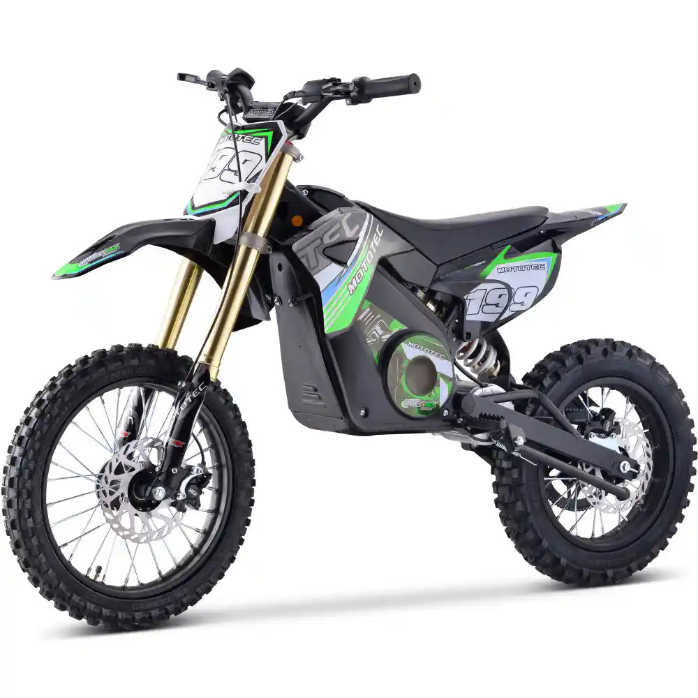 Mototec 48v Pro Electric Dirt Bike 1800w Lithium SteelAge-13+|Capacity:150 lbs|Speed-18 MPH|Rang-11 miles