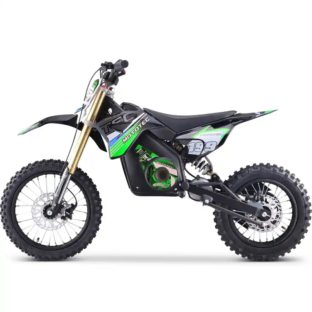 Mototec 48v Pro Electric Dirt Bike 1800w Lithium SteelAge-13+|Capacity:150 lbs|Speed-18 MPH|Rang-11 miles