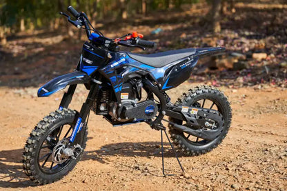 MotoTec Thunder 50cc 2-Stroke Kids Gas Dirt Bike 2.4 hp@7,000 rpm,Capacity-150 lbs,Range-10miles