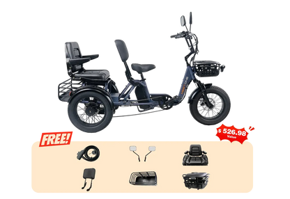 Meet One Pair Electric Trike with Passenger Seat Renovomotors