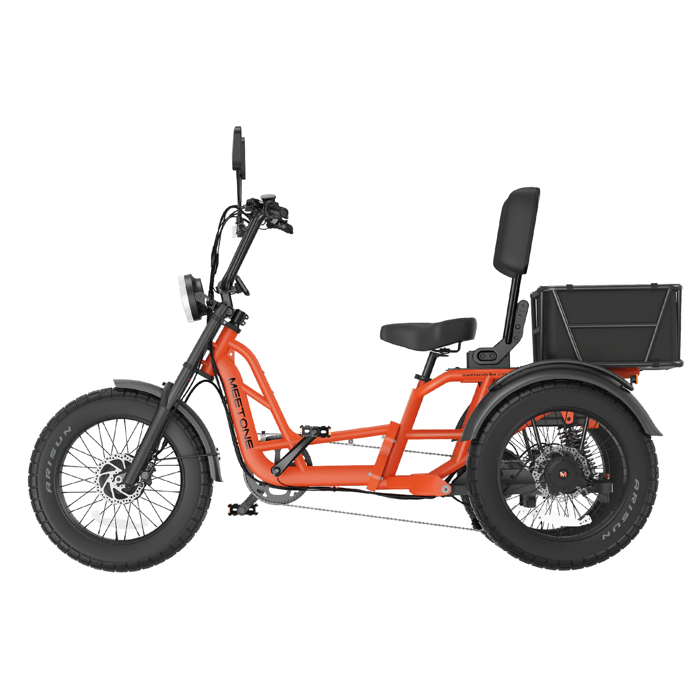 Meet One Tour 2.0 Dual Motor Electric Trike | 2400W Peak Power, 48V 50Ah Battery,