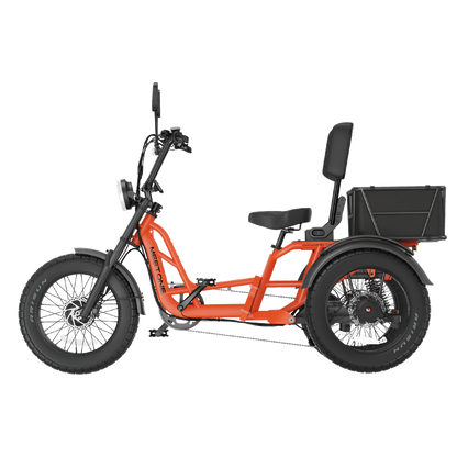 Meet One Tour 2.0 Dual Motor Electric Trike | 2400W Peak Power, 48V 50Ah Battery,