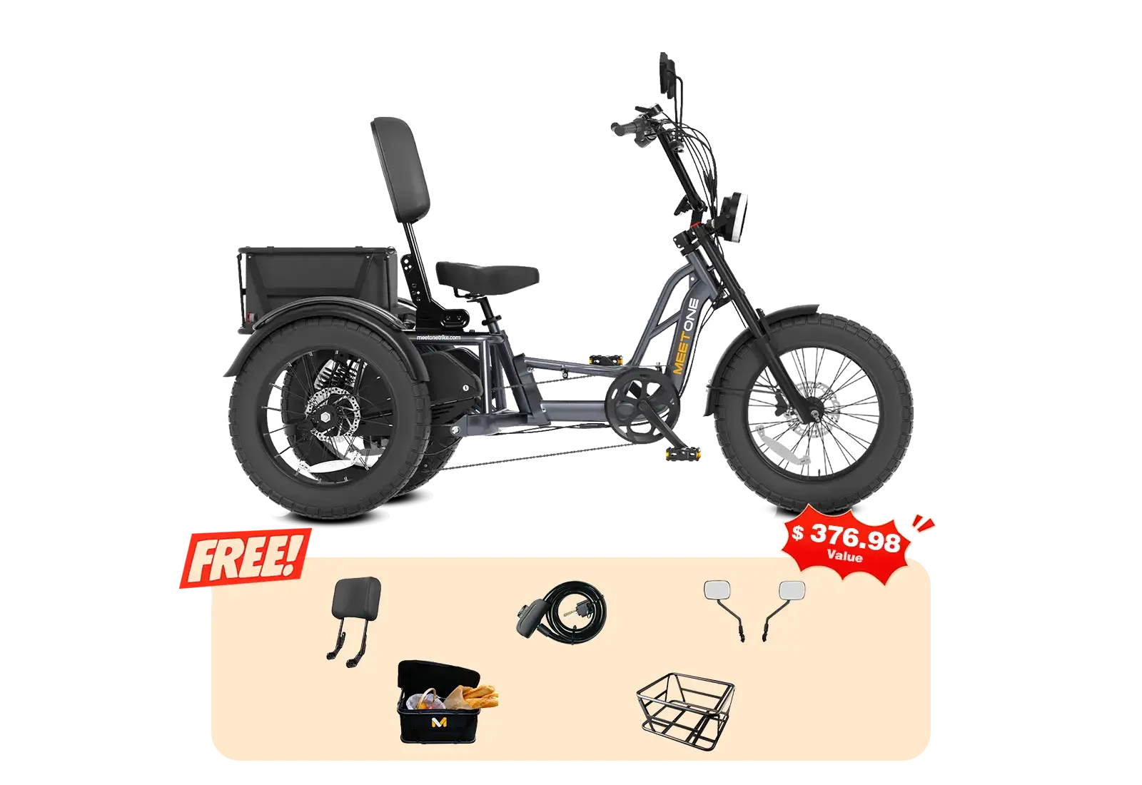 Meet One Tour Lite Full Suspension Electric Trike Renovomotors