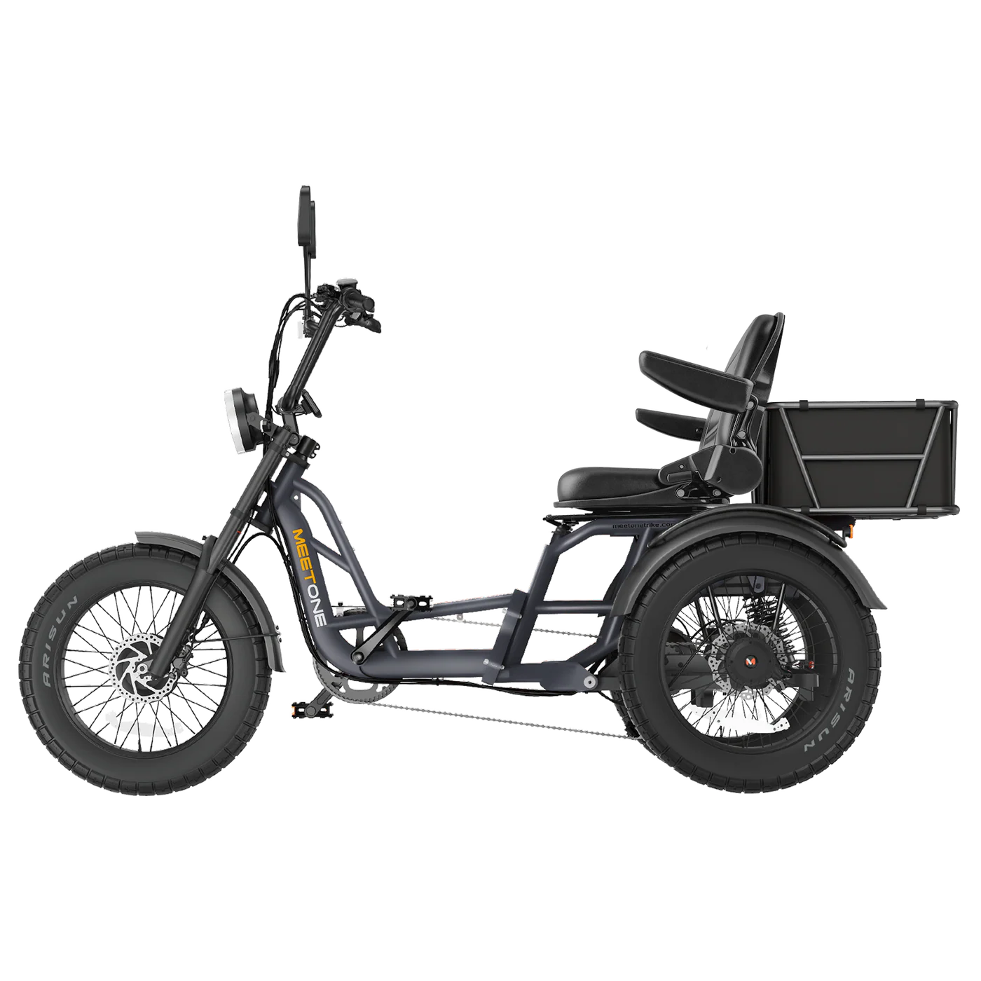 Meet One Tour 2.0 Dual Motor Electric Trike | 2400W Peak Power, 48V 50Ah Battery,