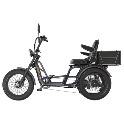Meet One Tour 2.0 Dual Motor Electric Trike | 2400W Peak Power, 48V 50Ah Battery,