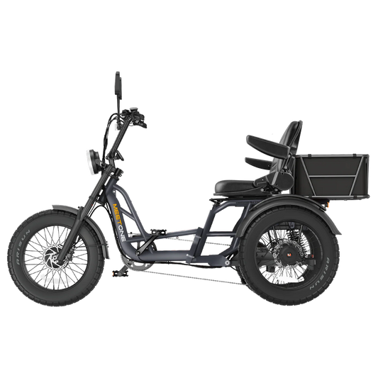 Meet One Tour 2.0 Dual Motor Electric Trike | 2400W Peak Power, 48V 50Ah Battery,