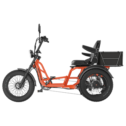 Meet One Tour 2.0 Dual Motor Electric Trike | 2400W Peak Power, 48V 50Ah Battery,