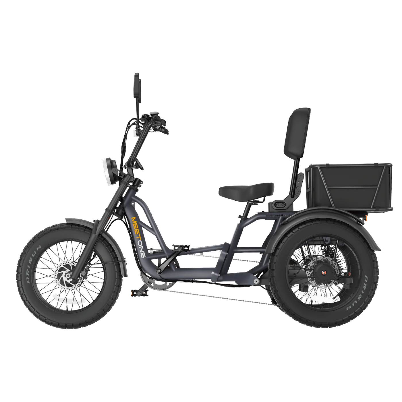 Meet One Tour 2.0 Dual Motor Electric Trike | 2400W Peak Power, 48V 50Ah Battery,