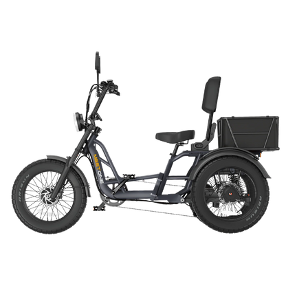 Meet One Tour 2.0 Dual Motor Electric Trike | 2400W Peak Power, 48V 50Ah Battery,