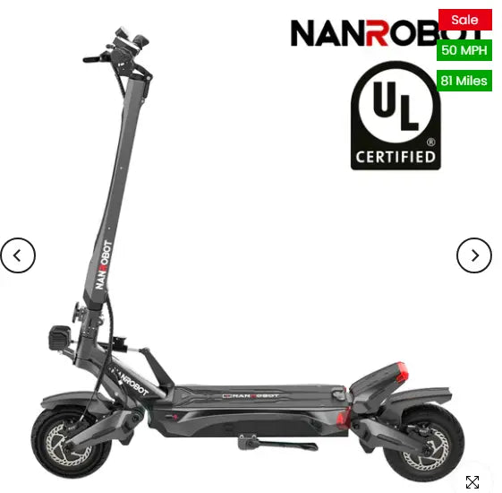 Nanrobot N6 72V Electric Scooter Motor: dual motors, 1500W*2 Battery: 72V 30A Tire: 10'' wide Tires Brake:Hydraulic brakes Max load: 330lbs Nanrobot