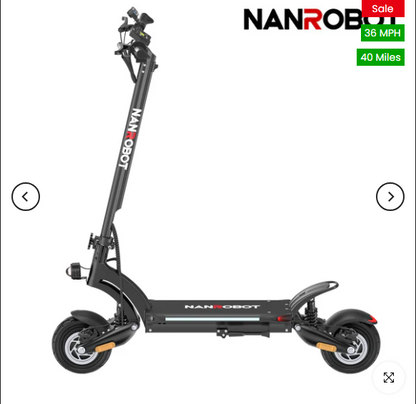 NANROBOT LIGHTNING PRO Electric Scooter | Dual 800W Motors | 40 Mile Range | 36 MPH