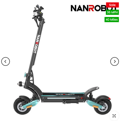 NANROBOT LIGHTNING PRO Electric Scooter | Dual 800W Motors | 40 Mile Range | 36 MPH