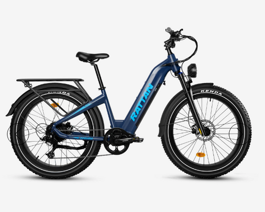 Rattan Sequoia Torque Sensor, 26" Fat tire eBike for OFF-Roading, LCD Display with App control, 1500w (peak) motor, Class-3 speed(Top Speed 28mph), 48V 960Wh 20AH Samsung Battery and step-through frame.