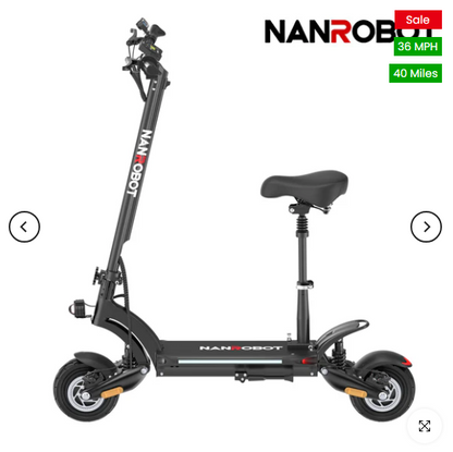 NANROBOT LIGHTNING PRO Electric Scooter | Dual 800W Motors | 40 Mile Range | 36 MPH