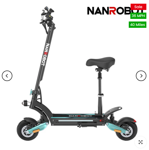 NANROBOT LIGHTNING PRO Electric Scooter | Dual 800W Motors | 40 Mile Range | 36 MPH