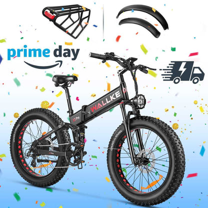 Wallke H9 AWD EBike 3200w 60/82Ah AWD FOLDING Dual Motor E-bike|Samsung battery-82Ah/3936Wh|App Smart Display|Top Speed-34mph