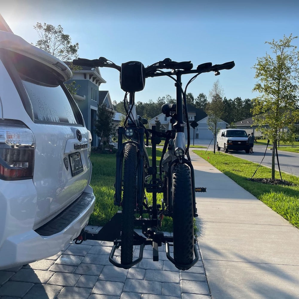 Rugged Dual Ebike Carrying Rack Hitch Mounted