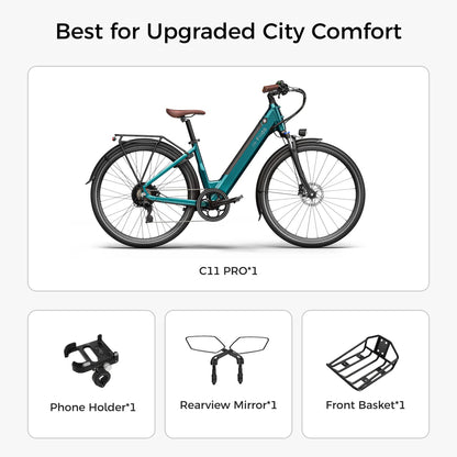 Fiido C11 Pro City E-Bike | 500W Long Range Urban Electric Bike