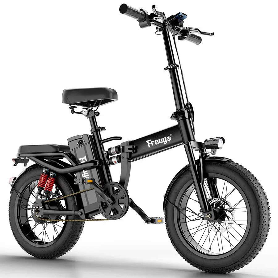 Freego T1 Foldable Electric Bike 20AH Battery with 16"×3.0" Tire,48V, 20AH,750W,RANGE 27-31 MI,SPEED 20 MPH Renovomotors