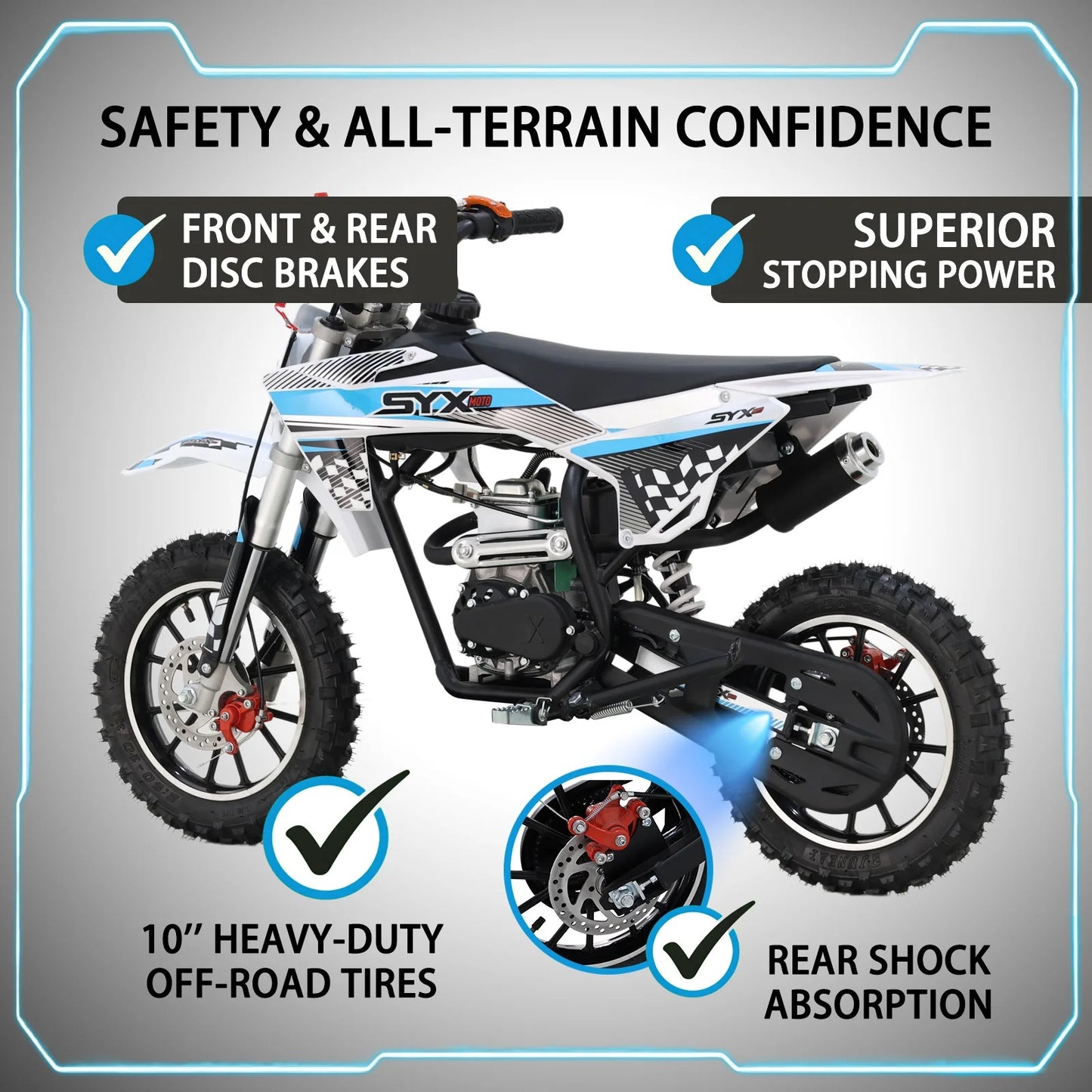 SYX MOTO Holeshot Z 50cc 4-Stroke Kids Dirt Bike | Automatic