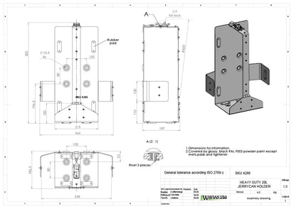 Gas Can Holder Front Loading 20 Liter