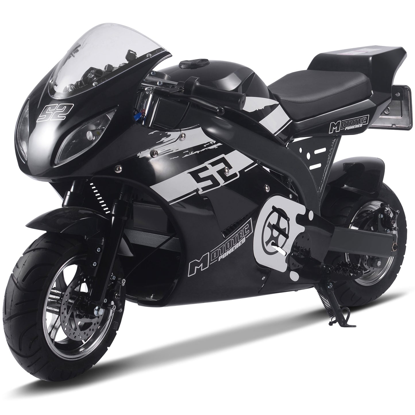 MotoTec 1000W 48V Electric Superbike Black