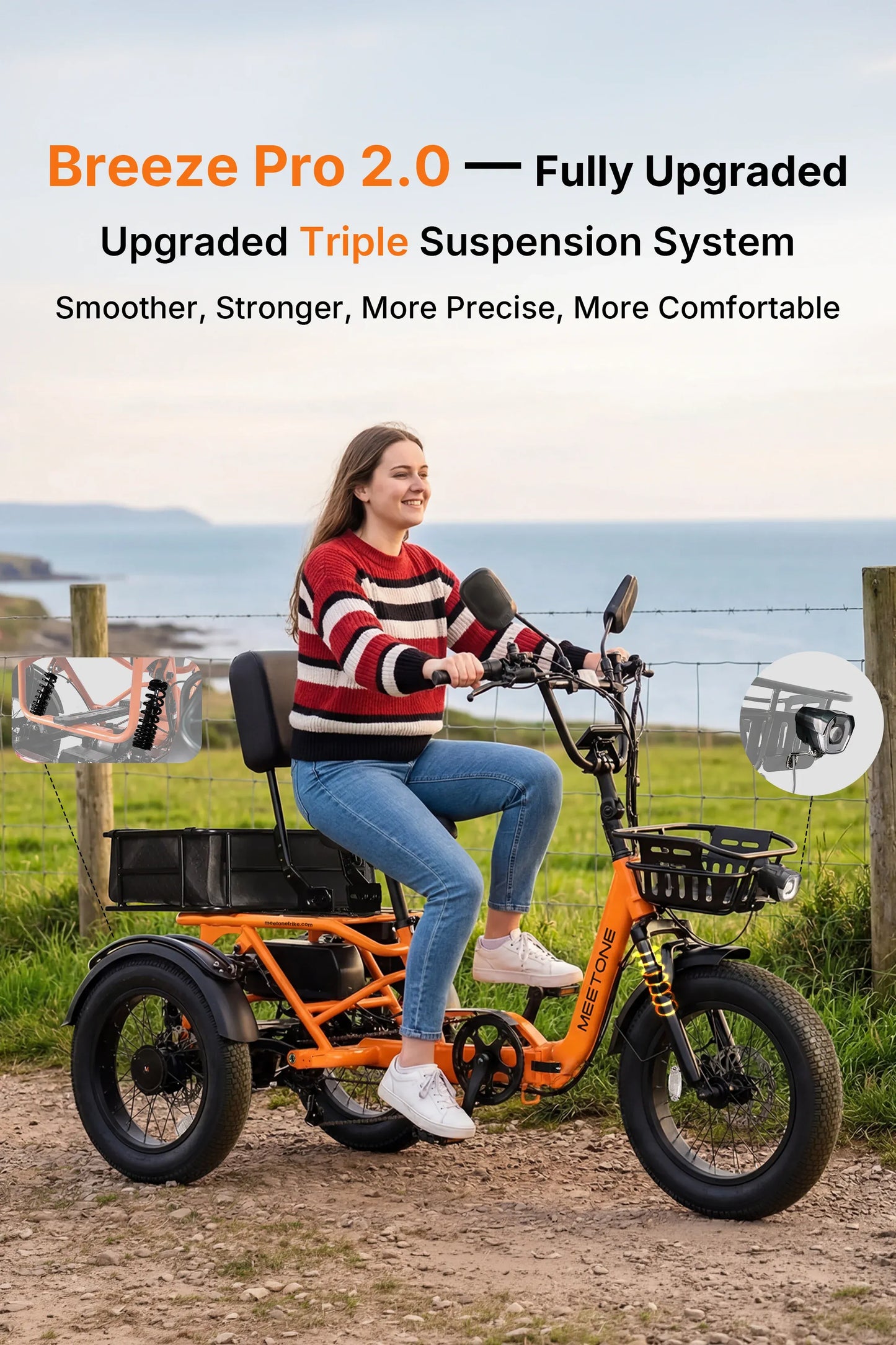 Meet One Breeze Pro 2.0 Electric Trike|Full Suspension Fat Tire E-Trike