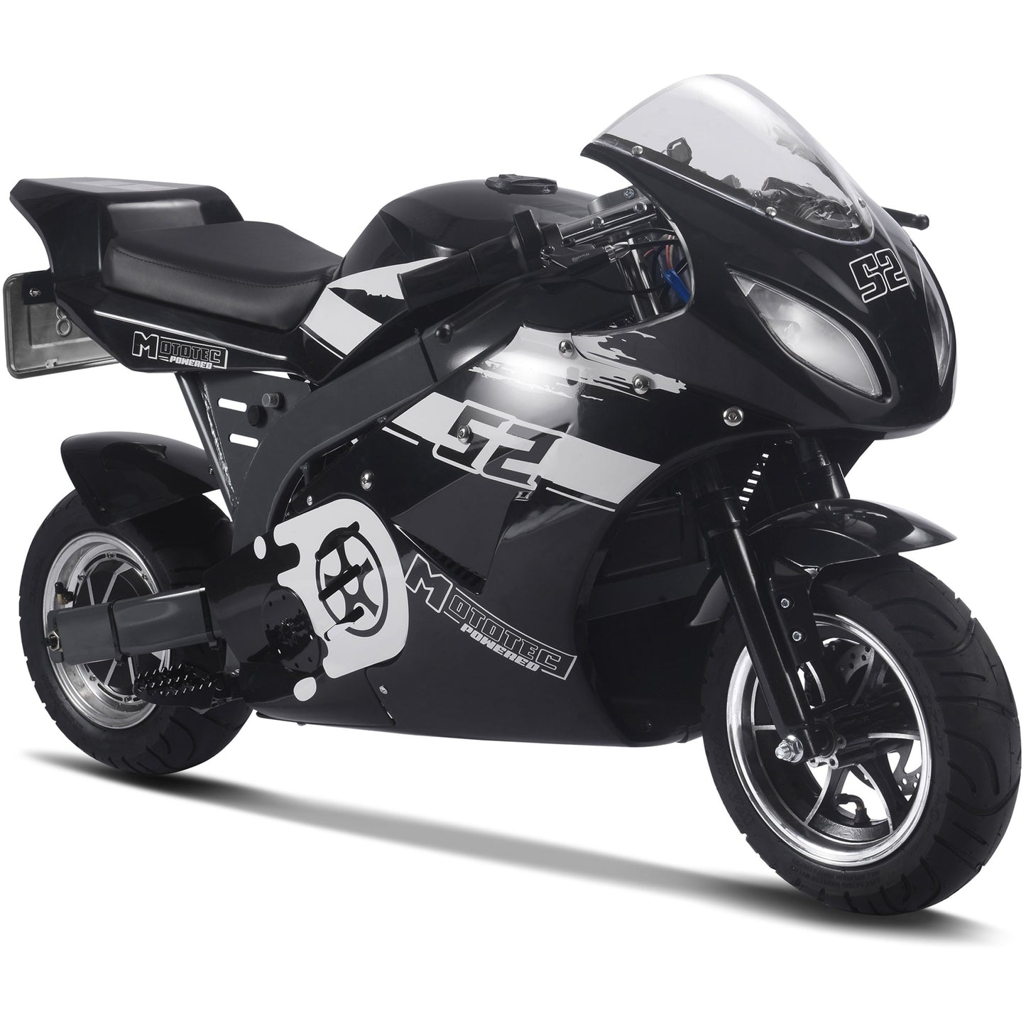 MotoTec 1000W 48V Electric Superbike Black