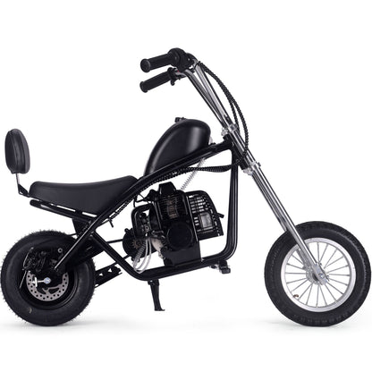 MotoTec 49cc Gas Mini Chopper V2 Black – 2-Stroke Kids Pocket Bike, Cruiser Style