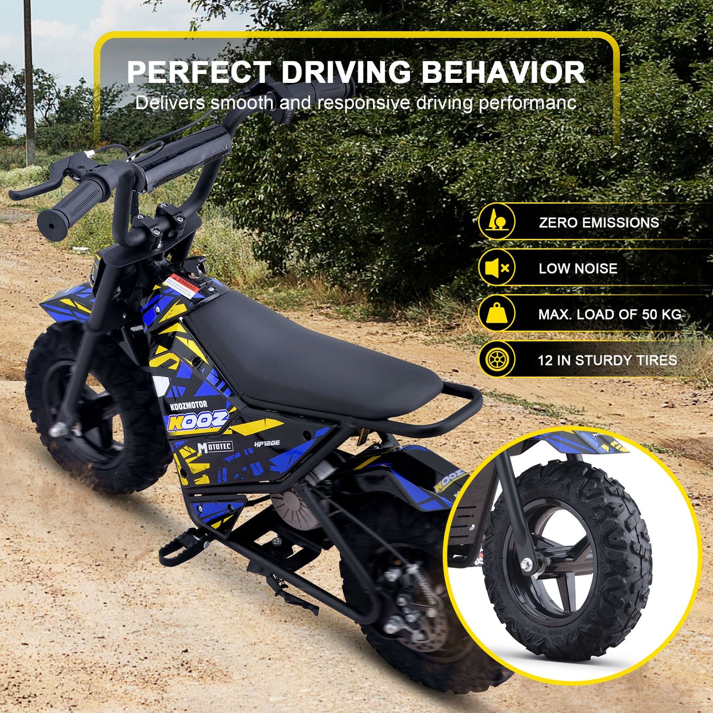 MotoTec 24v 250w Electric Mini Bike for Kids | Adjustable Speed | HP120E