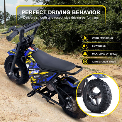 MotoTec 24v 250w Electric Mini Bike for Kids | Adjustable Speed | HP120E