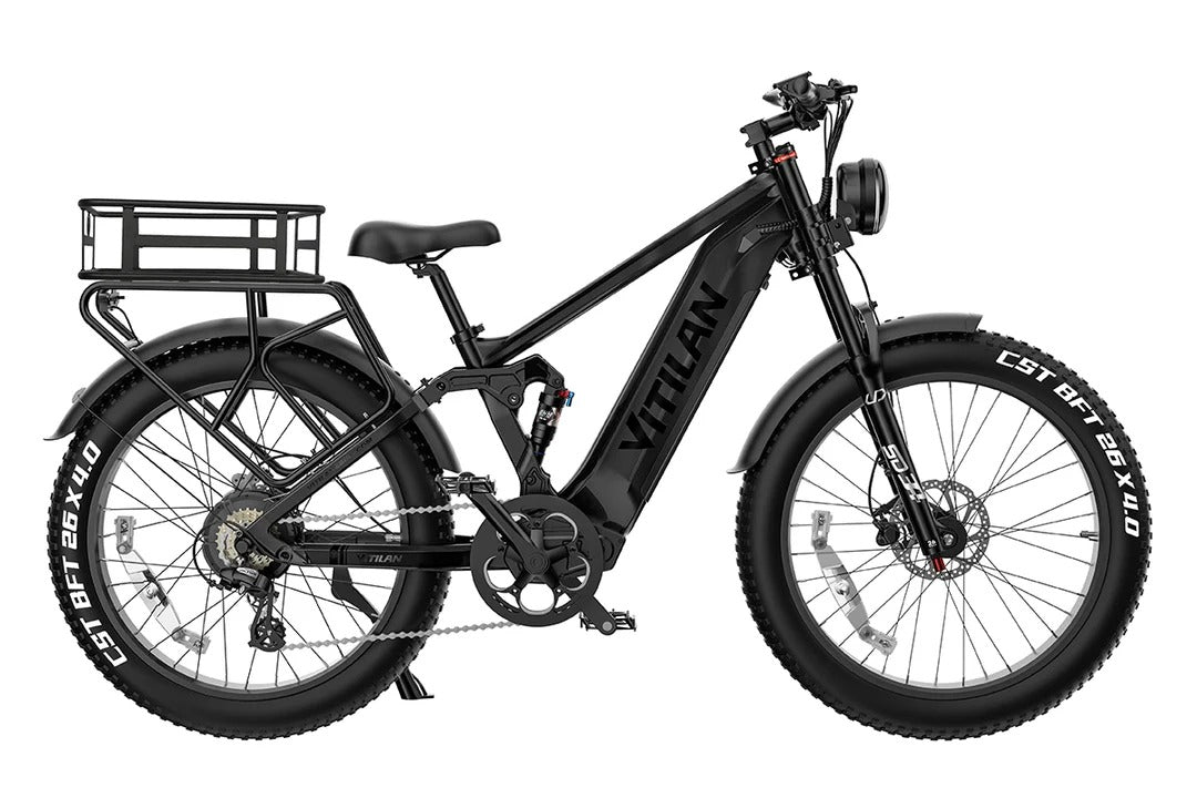 Vitilan T7 PRO Electric Bike | 1000W 52V Full Suspension E-Bike
