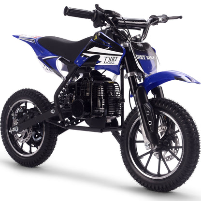 MotoTec Big Alien 50cc Dirt Bike Black – Kids Gas Off-Road Bike