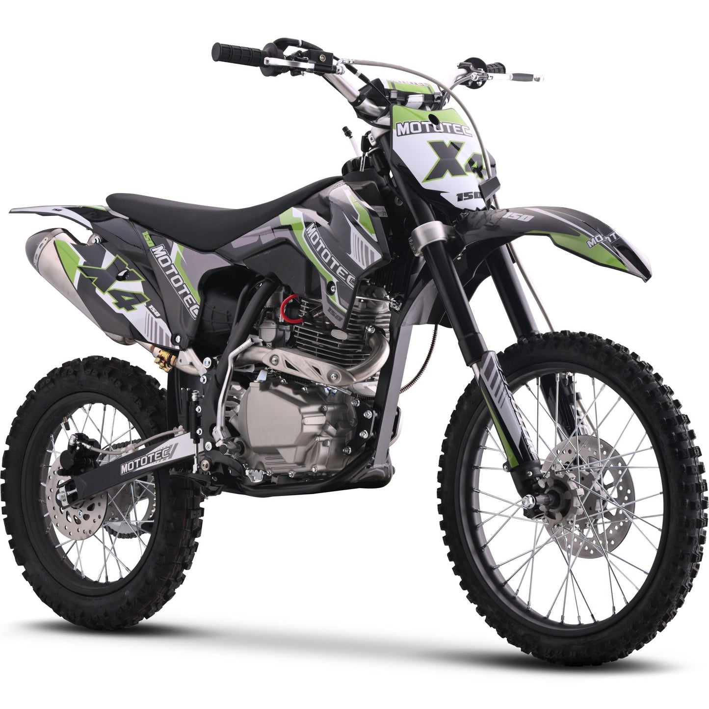 MotoTec X4 150cc 4-Stroke Gas Dirt Bike Black/Off Road Use Only