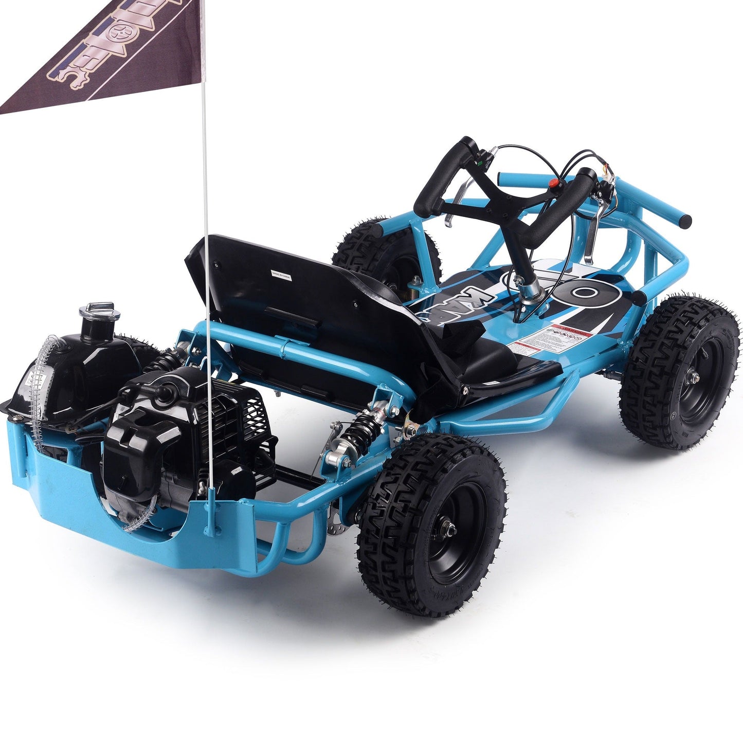 MotoTec Sandman Kids Gas Powered 52cc Go Kart 2-Stroke,Air Cooled,EPA Approved,Cruising Range:10-20 miles per tank,Top Speed:32mph Renovomotors